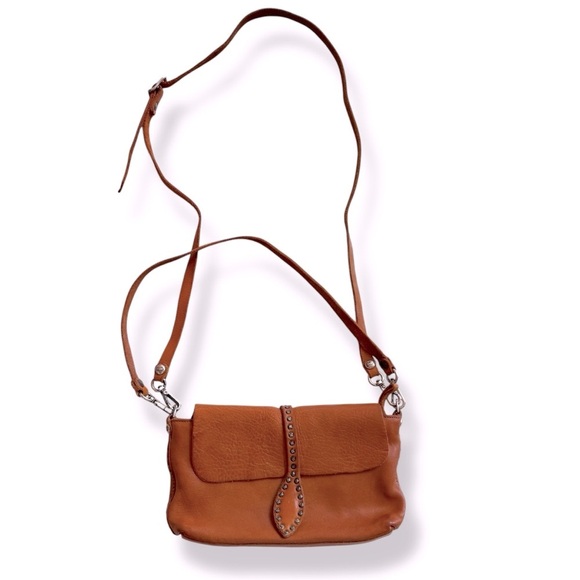 Campomaggi ARTEMISIA Pochette leather bag studded leaf crossbody shoulder purse - Picture 1 of 14